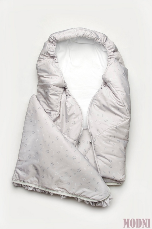 Конверт зимовий для новонародженого, сірий з принтом 03-00894_sirij-z-printom фото
