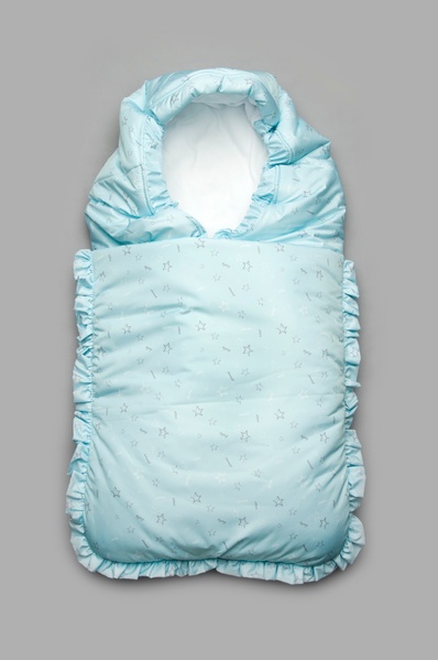 Конверт зимний для новорожденного, голубой с принтом. 03-00894_blakitnij-z-printom фото