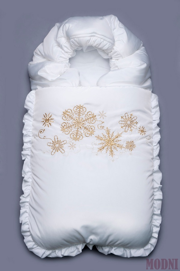 Конверт-ковдра зимова "Сніжинка", Білий 03-00468_belyj-s-zolotom фото