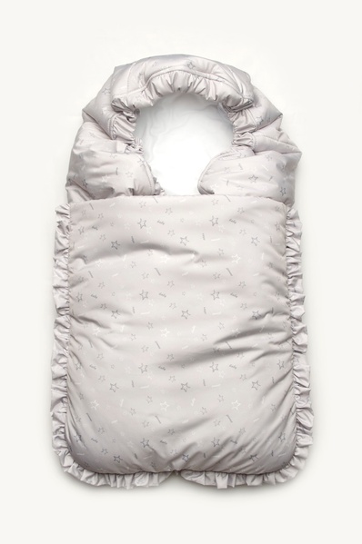 Конверт зимний для новорожденного, серый с принтом. 03-00894_sirij-z-printom фото