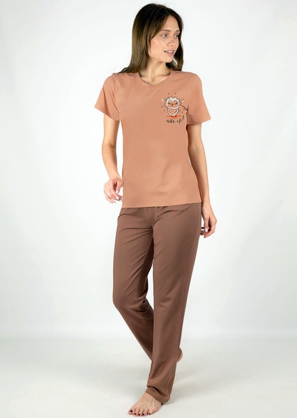 Жіноча піжама No1294/16117 коричневий, Roksana, S, M, L, XL, 2XL, 3XL 1085 фото
