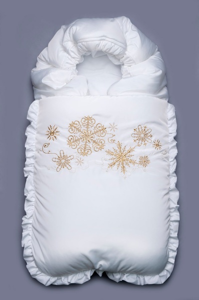 Конверт-ковдра зимова "Сніжинка", Білий 03-00468_belyj-s-zolotom фото