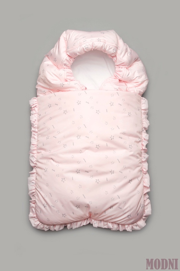 Зимовий конверт для новонародженого, розовий з принтом. 03-00894_rozhevij-z-printom фото